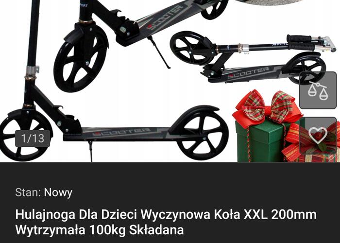 Grajewo ogłoszenia: Sprzedam wyczynową hulajnogę składaną.